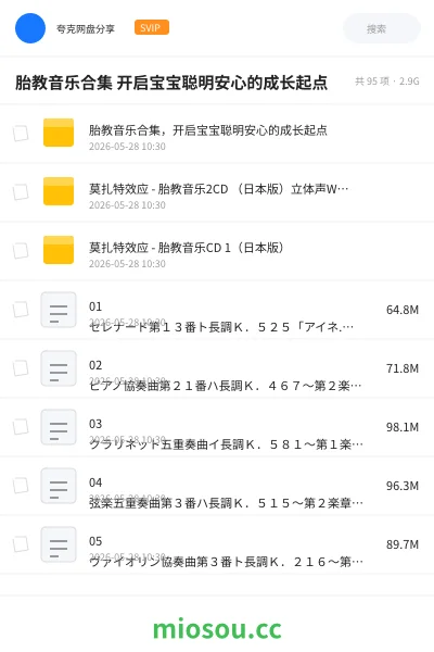 《胎教音乐合集 开启宝宝聪明安心的成长起点》音乐网盘|学习资源网盘