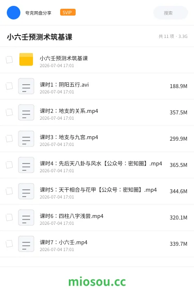 《小六壬预测术筑基课》教程网盘|学习资源网盘