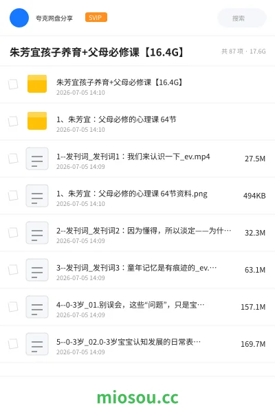 《朱芳宜孩子养育+父母必修课【16.4G】》教程网盘|学习资源网盘
