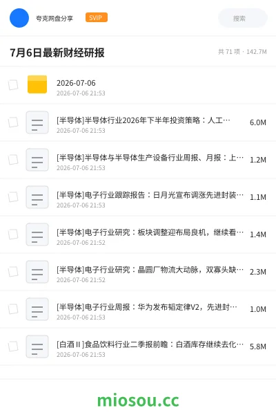 《7月6日最新财经研报》教程网盘|学习资源网盘