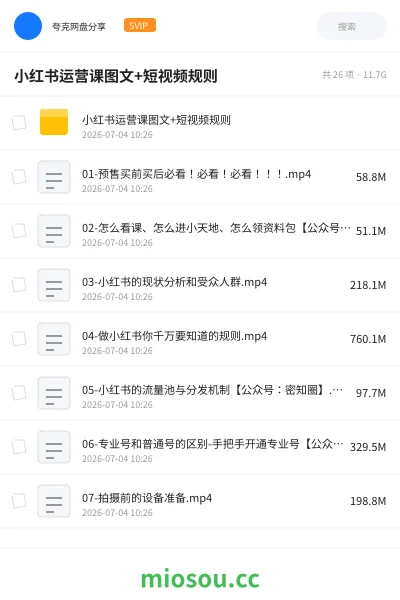 《小红书运营课图文+短视频规则》教程网盘|学习资源网盘
