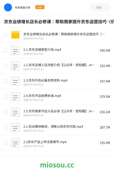 《京东业绩增长店长必修课:帮助商家提升京东运营技巧(价值1980元)》教程网盘|学习资源网盘
