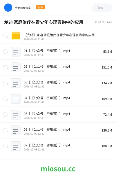 《龙迪 家庭治疗在青少年心理咨询中的应用》教程网盘｜学习资源网盘