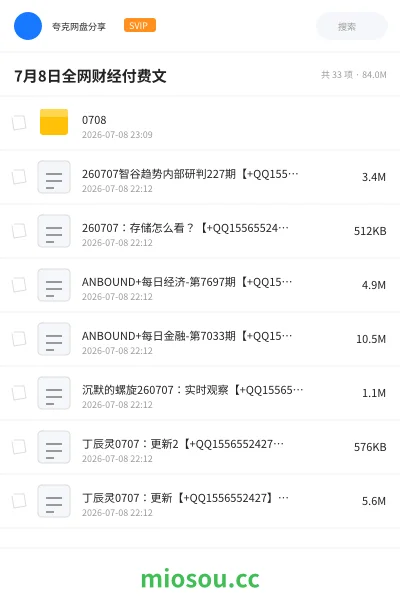 《7月8日全网财经付费文》教程网盘｜学习资源网盘