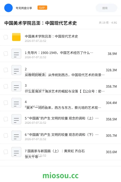 《中国美术学院吕澎：中国现代艺术史》教程网盘｜学习资源网盘