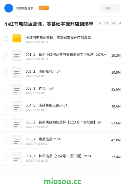 《小红书电商运营课，零基础掌握开店到爆单》人工智能网盘｜学习资源网盘