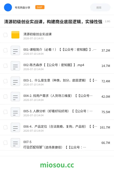 《清源初级创业实战课,构建商业底层逻辑,实操性强》教程网盘|学习资源网盘