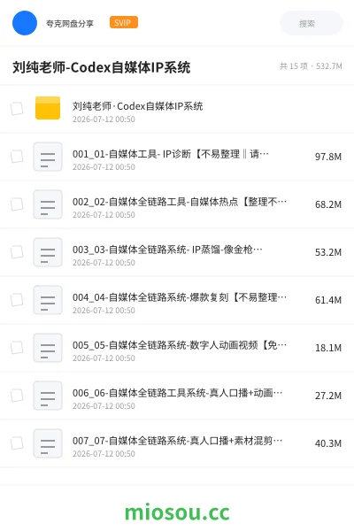 《刘纯老师-Codex自媒体IP系统》人工智能网盘｜学习资源网盘