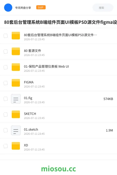 《80套后台管理系统B端组件页面UI模板PSD源文件figma设计素材》软件网盘|学习资源网盘