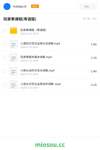 《阮家拳课程(粤语版)》教程网盘｜学习资源网盘