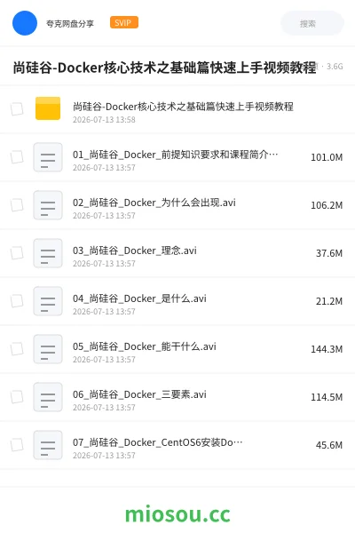 《尚硅谷-Docker核心技术之基础篇快速上手视频教程》编程网盘｜学习资源网盘