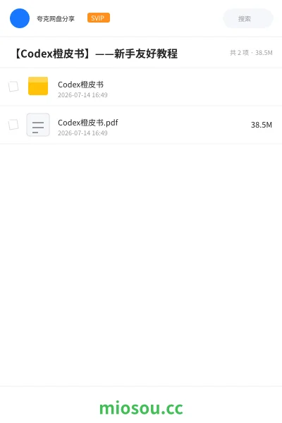 《【Codex橙皮书】——新手友好教程》教程网盘|学习资源网盘