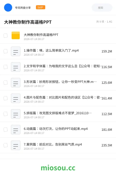 《大神教你制作高逼格PPT》教程网盘｜学习资源网盘