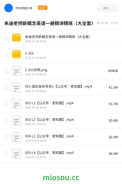 《朱迪老师新概念英语一册精讲精练（大全套）》英语网盘｜学习资源网盘