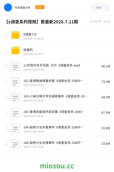 《X调查系列视频(共241集)》纪录片网盘|学习资源网盘