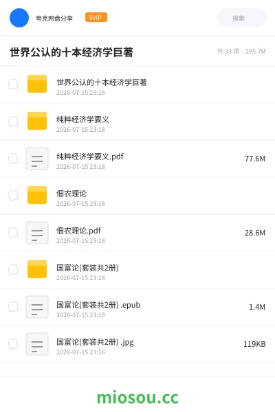 《世界公认的十本经济学巨著》书刊网盘|学习资源网盘