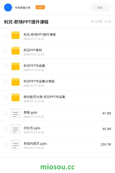 《利兄-职场PPT提升课程》教程网盘｜学习资源网盘