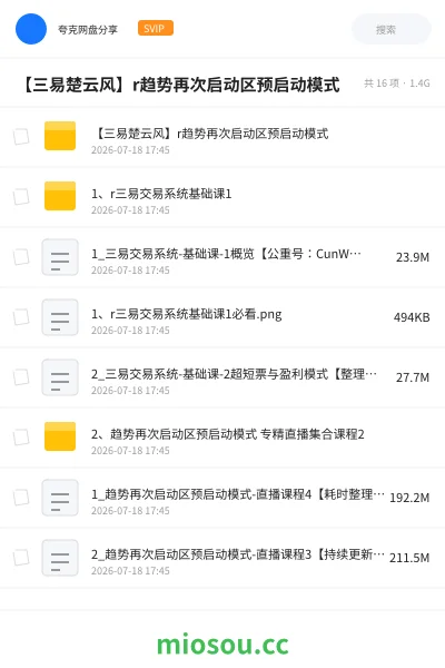 《【三易楚云风】r趋势再次启动区预启动模式》教程网盘|学习资源网盘