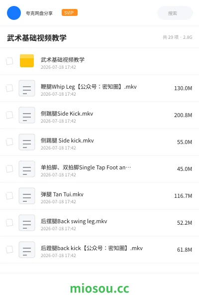 《武术基础视频教学》教程网盘｜学习资源网盘
