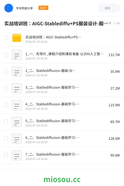 《实战培训班:AIGC-Stablediffu+PS服装设计-服装设计师的人工智能课》AIGC网盘|学习资源网盘