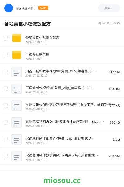 《各地美食小吃做饭配方》教程网盘｜学习资源网盘