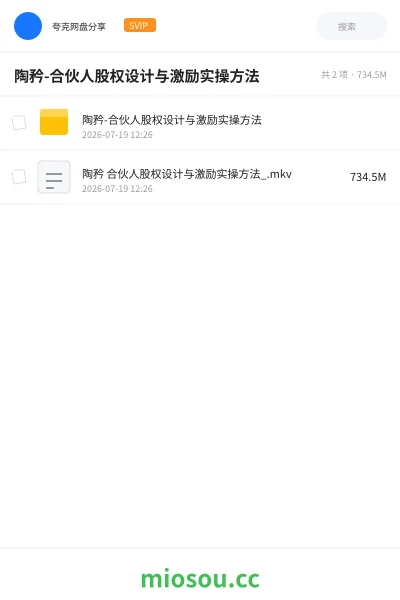 《陶矜-合伙人股权设计与激励实操方法》教程学习资源封面