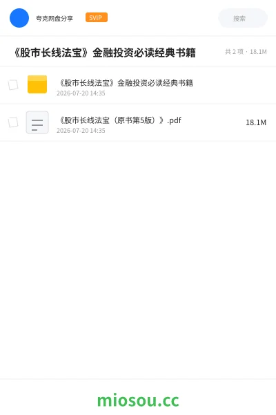 《《股市长线法宝》金融投资必读经典书籍》书籍网盘｜学习资源网盘