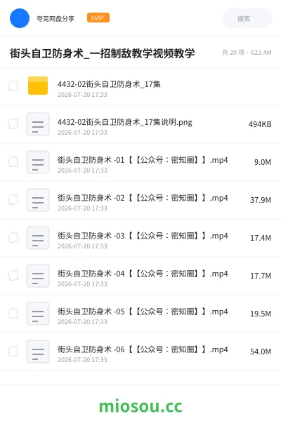 《街头自卫防身术_一招制敌教学视频教学》教程网盘｜学习资源网盘