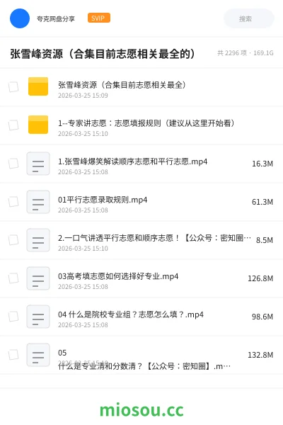 《张雪峰资源( 合集 目前志愿相关最全 )》其他网盘|学习资源网盘