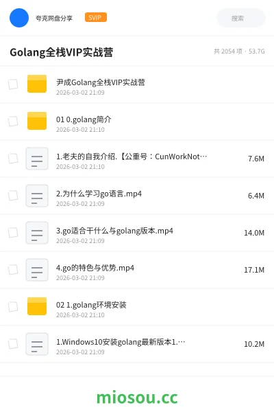 《Golang全栈VIP实战营》编程网盘|学习资源网盘