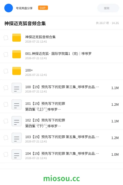 《神探迈克狐音频合集》小说网盘|学习资源网盘
